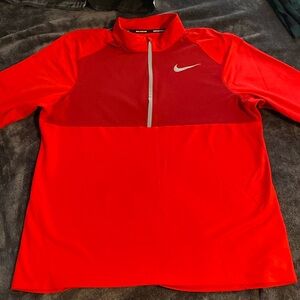 Men’s Nike Long Sleeve Red Quarter Zip Pullover